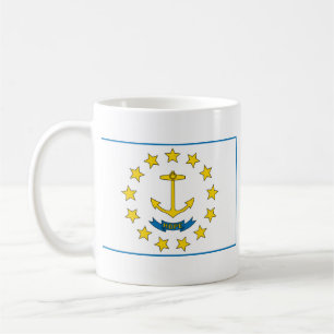 Rhode Island Flag + Karte Tasse
