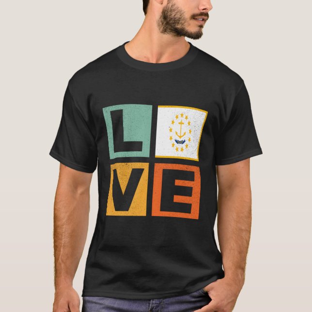 Rhode Island Flag Liebe Rhode Island T-Shirt (Vorderseite)