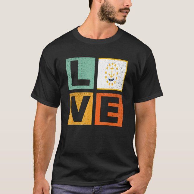 Rhode Island Flag Liebe Rhode Island T-Shirt (Vorderseite)