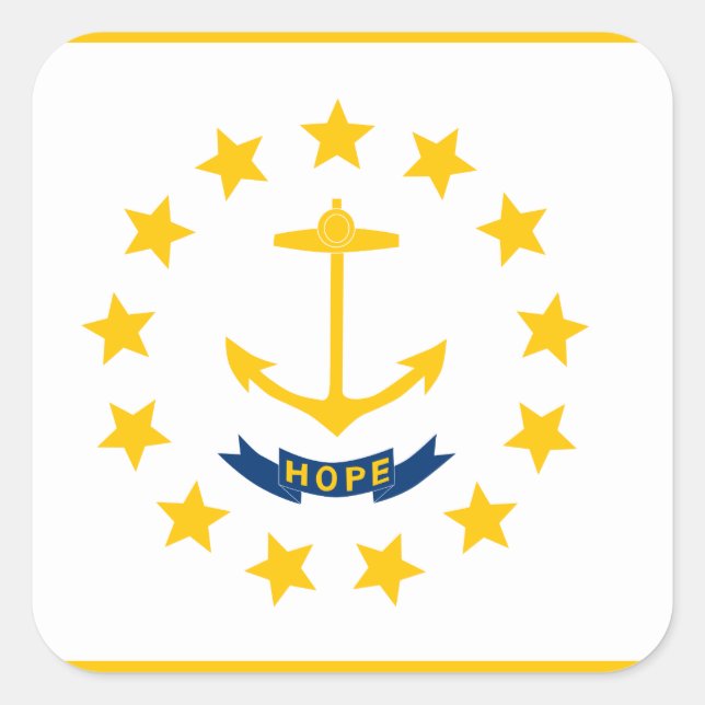 Rhode Island Flag Quadratischer Aufkleber (Vorderseite)