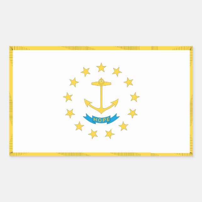 Rhode Island Flag Rechteckiger Aufkleber (Vorderseite)