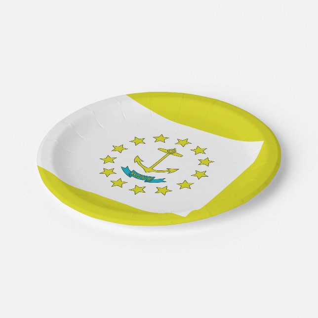 Rhode Island-Flagge Pappteller (Schrägansicht)