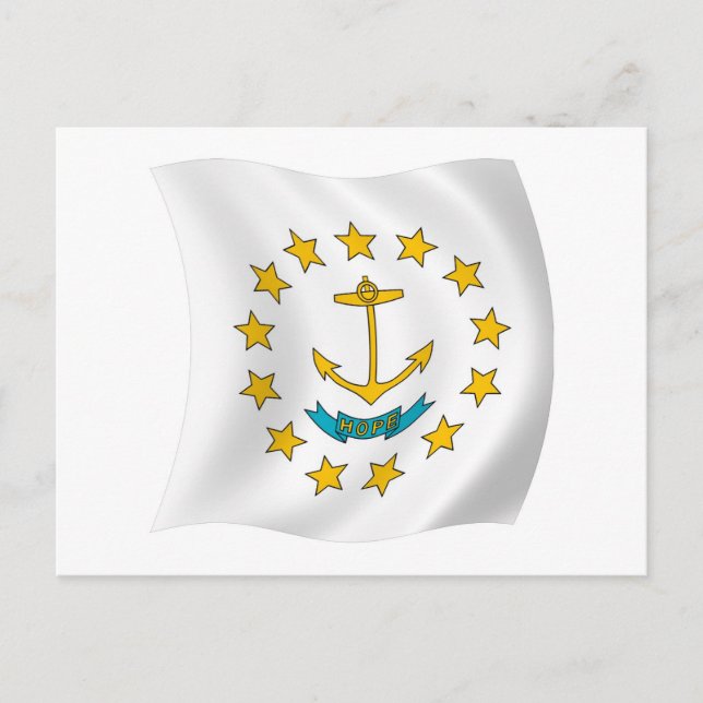 Rhode Island Flaggen Postkarte (Vorderseite)