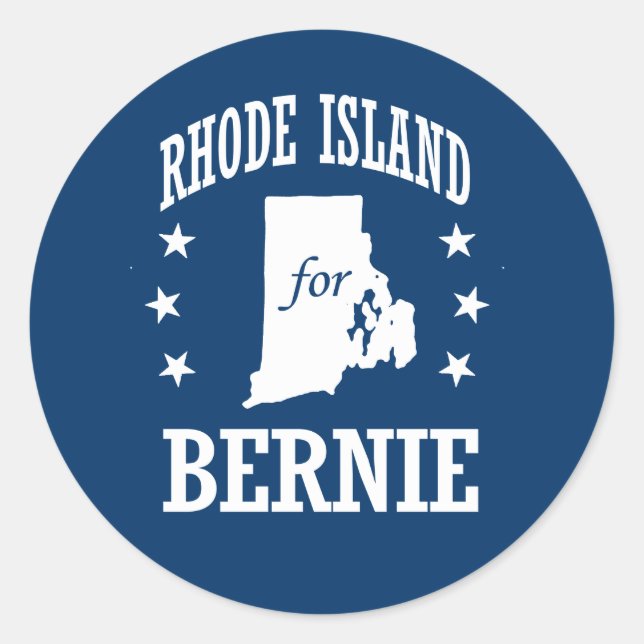 RHODE ISLAND FÜR BERNIE SANDERS RUNDER AUFKLEBER (Vorderseite)