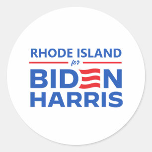 Rhode Island für Biden Harris Runder Aufkleber