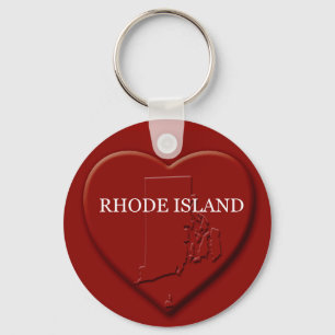 Rhode Island Herzkarte Schlüsselanhänger