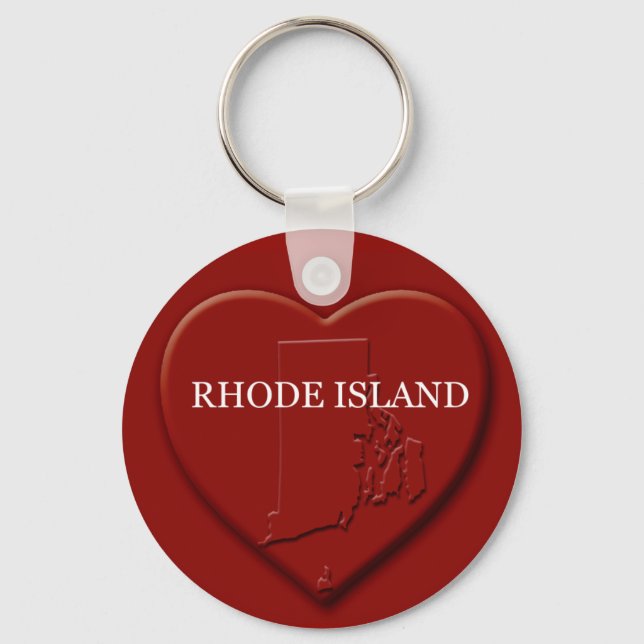 Rhode Island Herzkarte Schlüsselanhänger (Vorderseite)