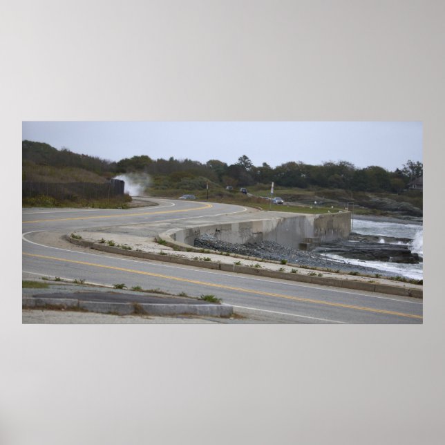 Rhode Island Highway am Ozean Poster (Vorne)