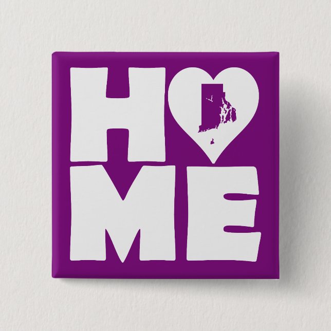 Rhode Island Home Heart State Button Badpin (Vorderseite)