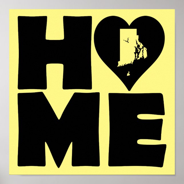 Rhode Island Home Heart State Poster Sign (Vorne)