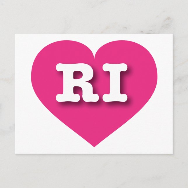 Rhode Island Hot Pink Heart - I Liebe RI Postkarte (Vorderseite)