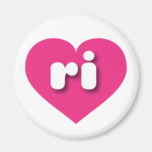 Rhode Island Hot-Rosa-Herz - I Liebe ri Magnet