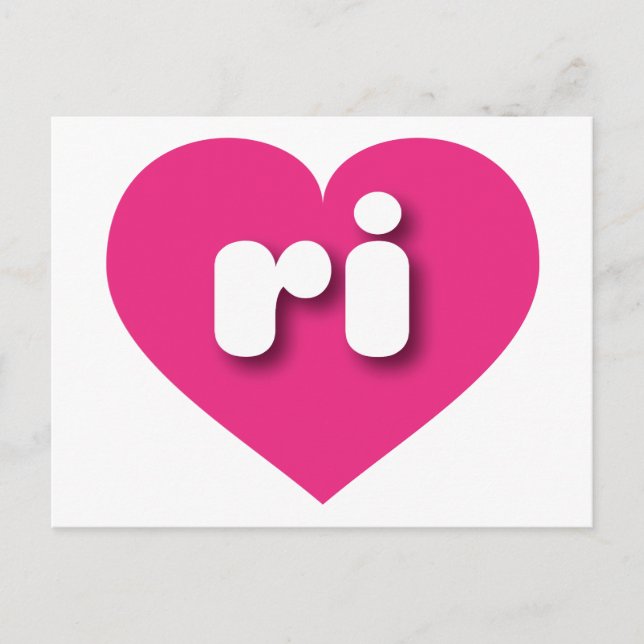 Rhode Island Hot-Rosa-Herz - I Liebe ri Postkarte (Vorderseite)