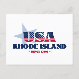 Rhode Island in Rot, Weiß und Blau Postkarte