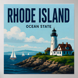 Rhode Island Kapitol Hafen Ocean State Poster