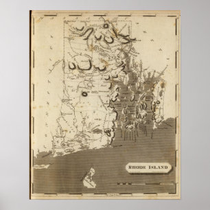Rhode Island Karte durch Arrowsmith Poster
