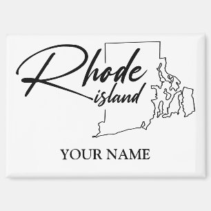 Rhode Island Karte Einfaches Minimalistisches Souv Magnet