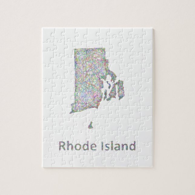 Rhode Island Karte Puzzle (Vertikal)
