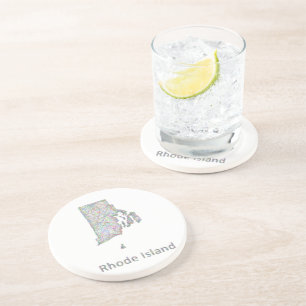 Rhode Island Karte Sandstein Untersetzer