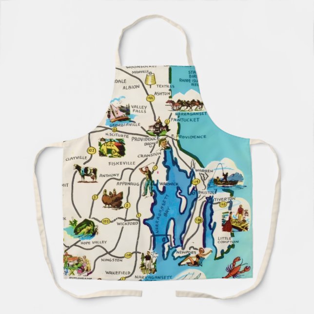 Rhode Island Karte Schürze (Vorderseite)