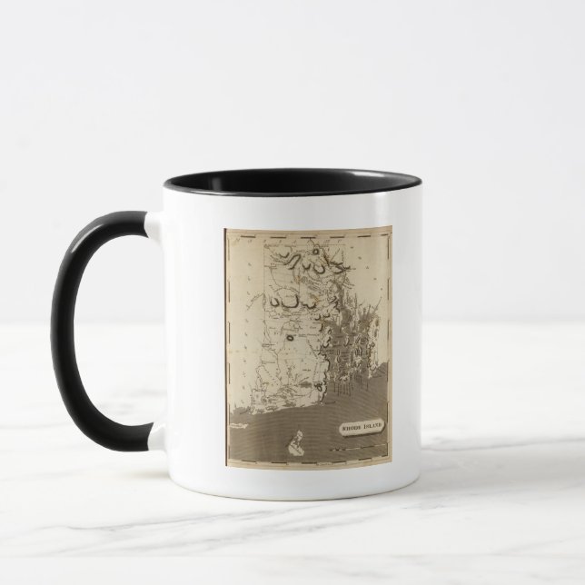 Rhode Island Karte von Arrowsmith Tasse (Links)