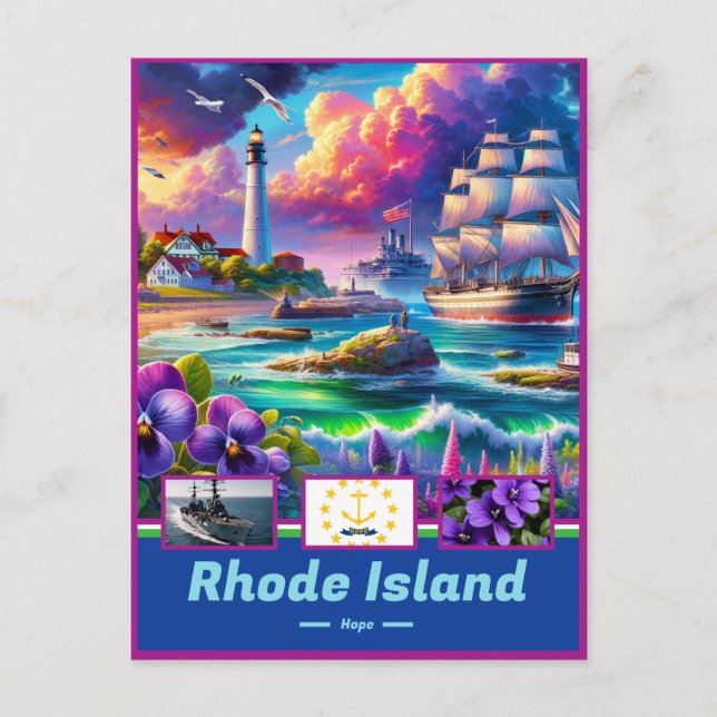 Rhode Island Küste Elegante Landschaftlich Postkarte (Vorderseite)