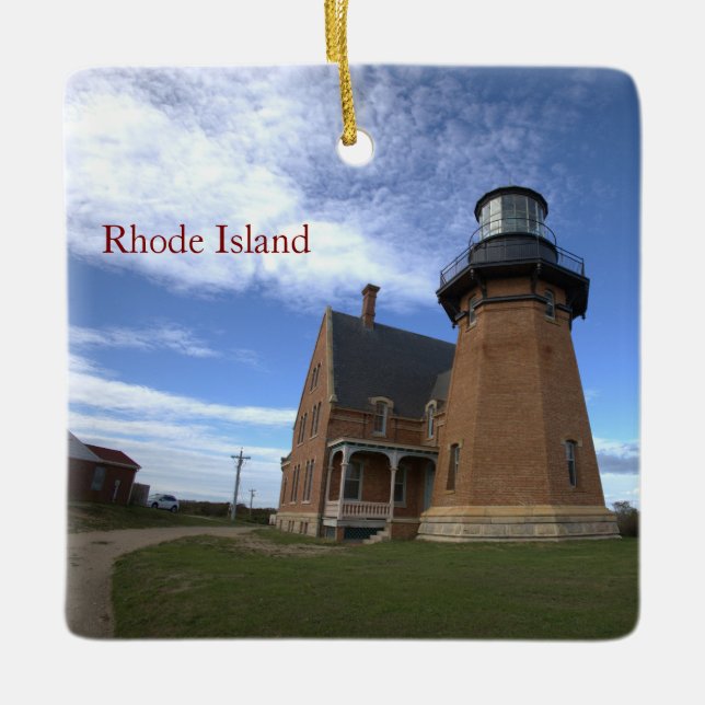 Rhode Island Leuchtturm-Ornament Keramikornament (Vorderseite)