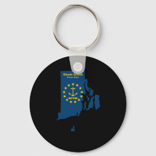 Rhode Island Map Flaggenaufkleber Schlüsselanhänger