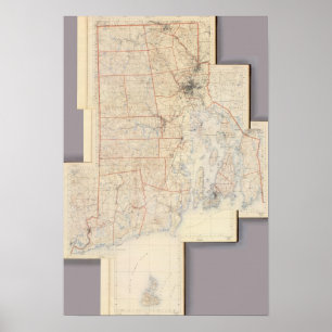 Rhode Island Map Poster
