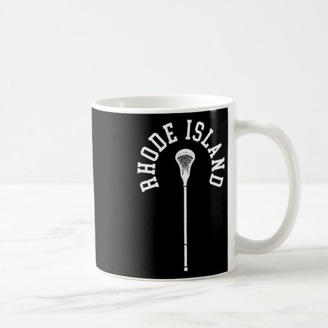 Rhode Island Minimalistischer vertikaler Lacrosse- Kaffeetasse (Rechts)