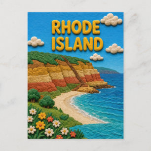 Rhode Island Mohegan Bluffs Moderne KLAYKOO Postkarte