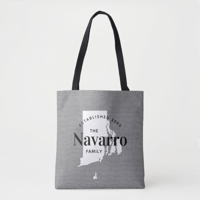 Rhode Island Monogram Staat Tote Bag (Vorderseite)