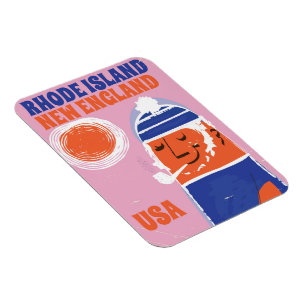 Rhode Island, New England Fischer Vintage Poster Magnet