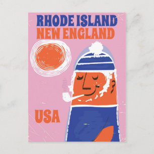 Rhode Island, New England Fischer Vintage Poster Postkarte