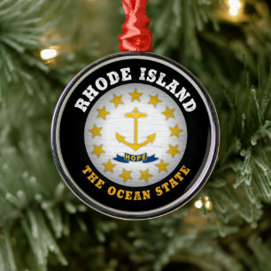 RHODE ISLAND OCEAN STAAT STAAT FLAG ORNAMENT AUS METALL