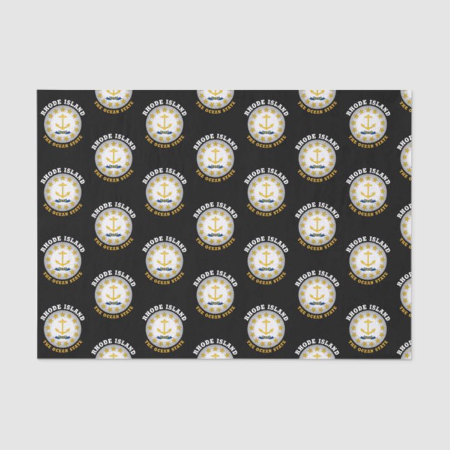 RHODE ISLAND OCEAN STAAT STAAT FLAG SEIDENPAPIER (Vorderseite)