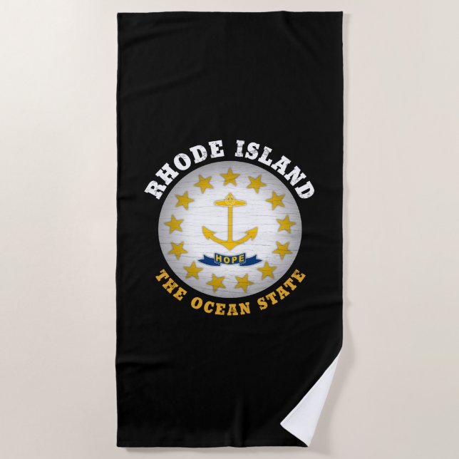 RHODE ISLAND OCEAN STAAT STAAT FLAG STRANDTUCH (Vorderseite)