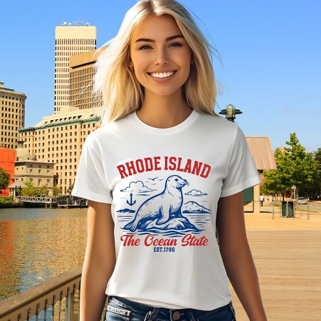 Rhode Island Ocean State Seal Design Tri-Blend Shirt (Von Creator hochgeladen)