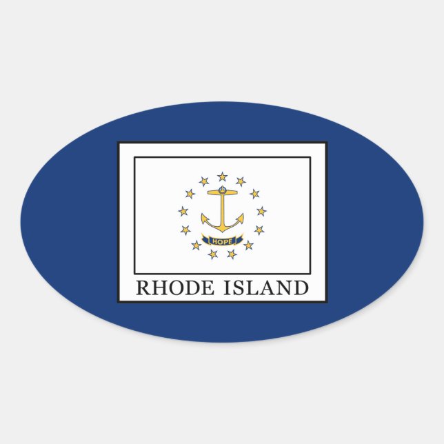 Rhode Island Ovaler Aufkleber (Vorderseite)