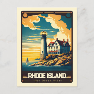 Rhode Island   Patriotischer Geist Vintag Postkarte