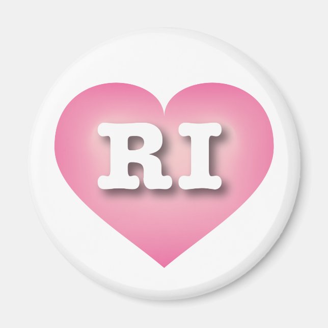Rhode Island Pink Fade Heart - I Liebe RI Magnet (Vorne)