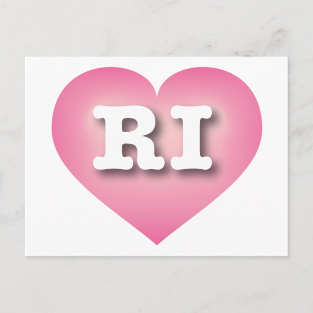 Rhode Island Pink Fade Heart - I Liebe RI Postkarte (Vorderseite)