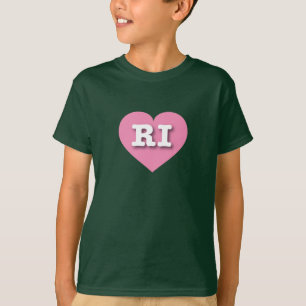 Rhode Island Pink Heart - I Liebe RI T - Shirt