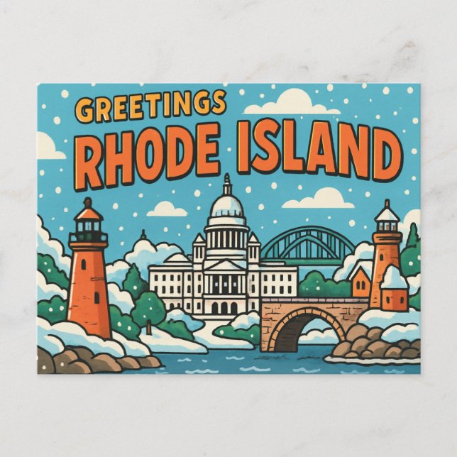 RHODE ISLAND Postkarte (Vorderseite)