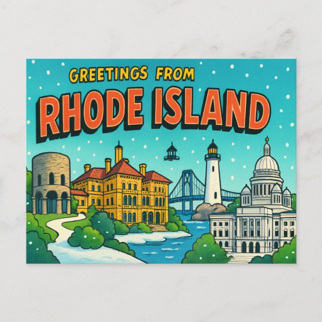 RHODE ISLAND Postkarte (Vorderseite)