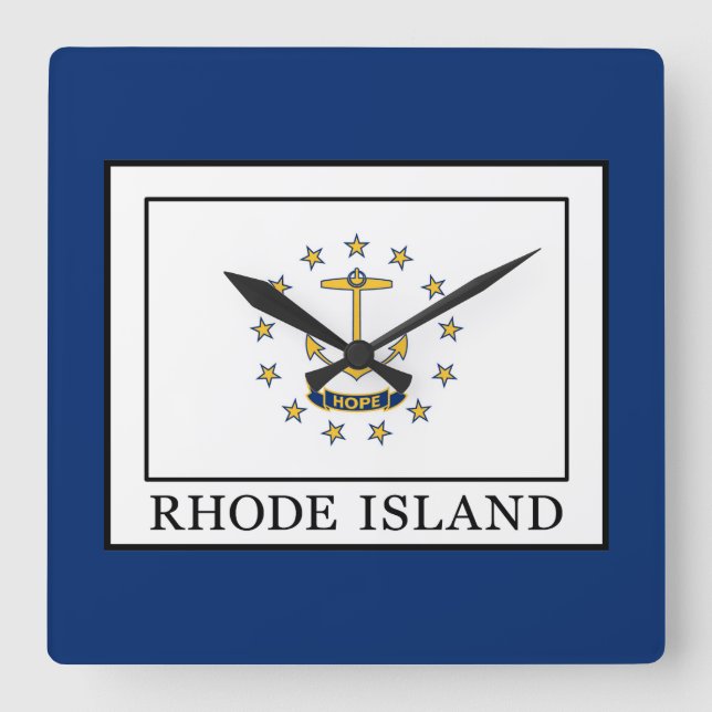 Rhode Island Quadratische Wanduhr (Vorderseite)