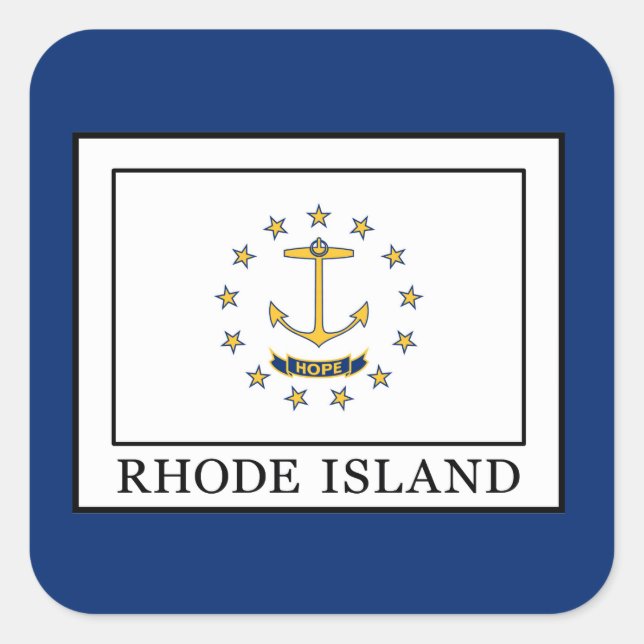 Rhode Island Quadratischer Aufkleber (Vorderseite)