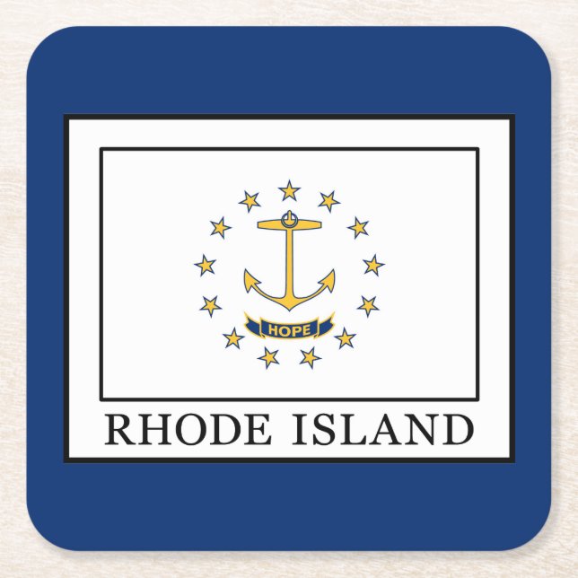 Rhode Island Rechteckiger Pappuntersetzer (Vorderseite)