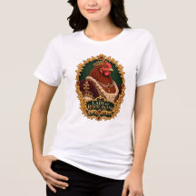 Rhode Island Red Dame Vintage-Hühnchen-Porträt
