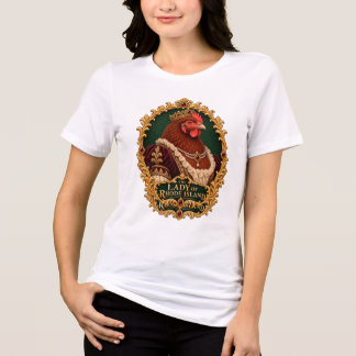 Rhode Island Red Dame Vintage-Hühnchen-Porträt Tri-Blend Shirt